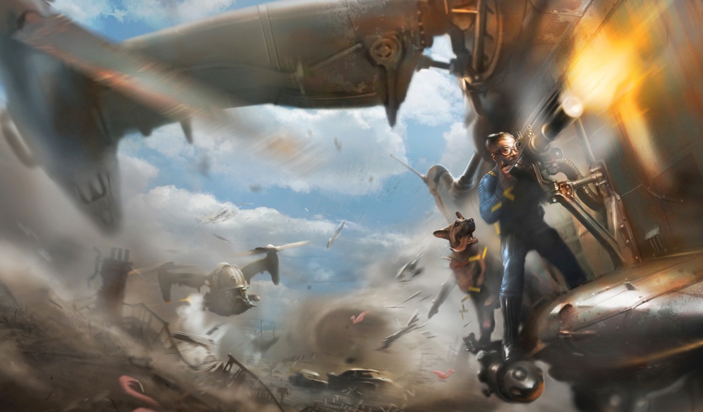 Сражение в воздухе, игра Fallout 4