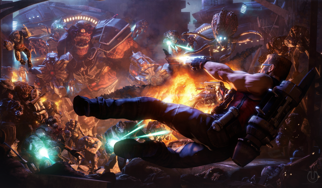 Сражение в игре Duke Nukem