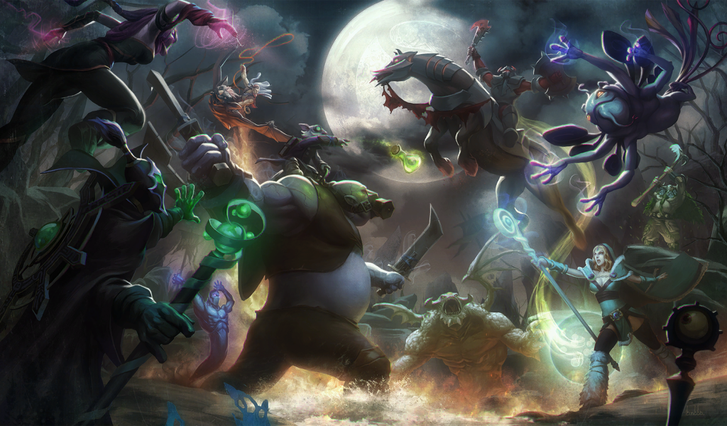 Сражение магических созданий, игра Dota 2