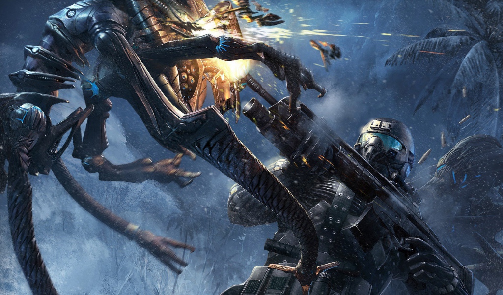 Сражение с монстром в игре Crysis 3