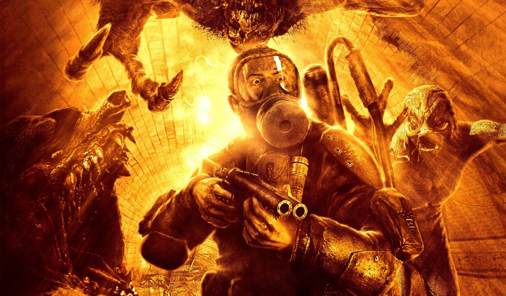 Сражение с монстрами в игре Metro 2033