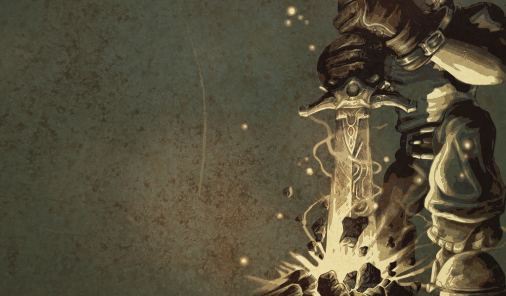 Персонаж игры Fable с мечом