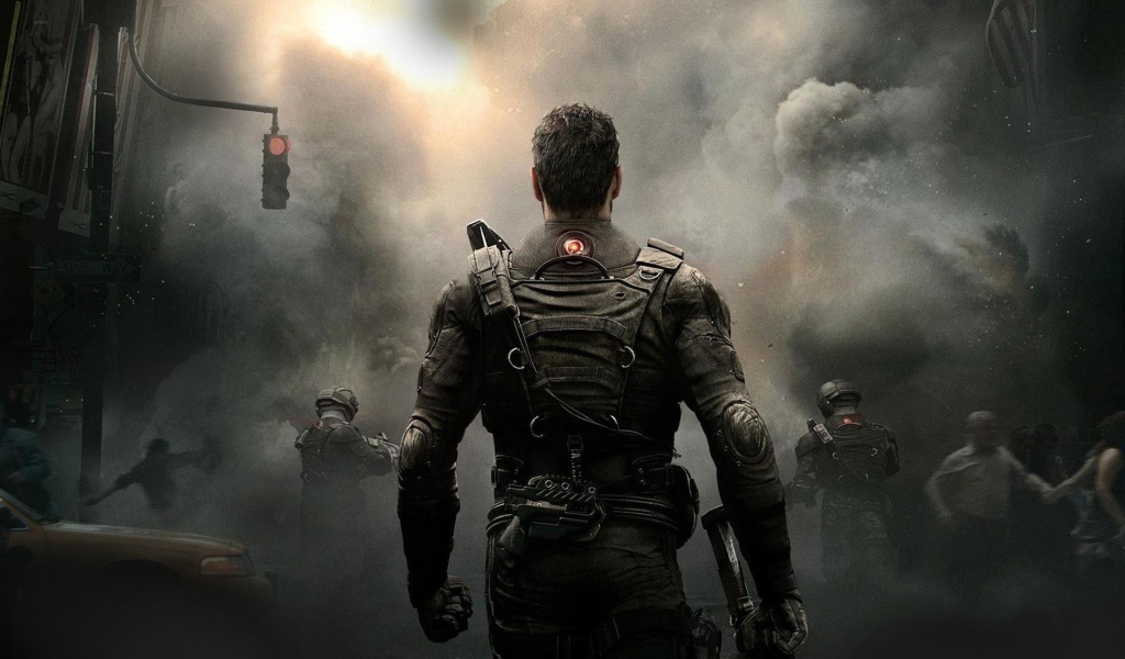 Персонаж игры Rainbow 6 Patriots смотрит на дым