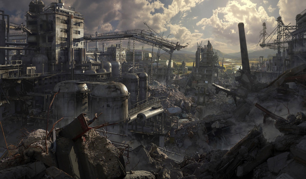 Руины большого завода