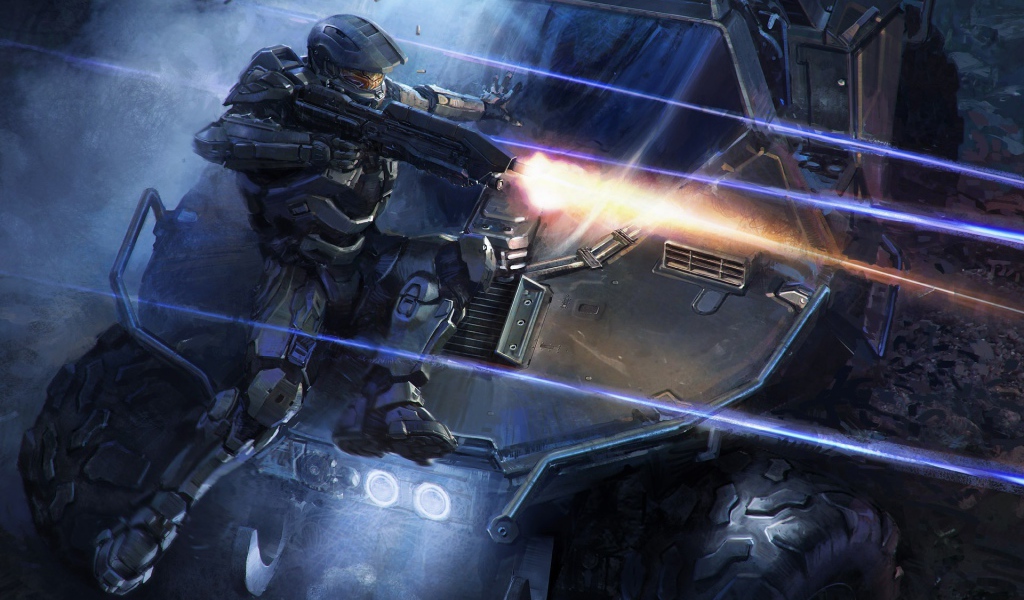 Солдат Мастер Чиф во время боя, игра Halo 5