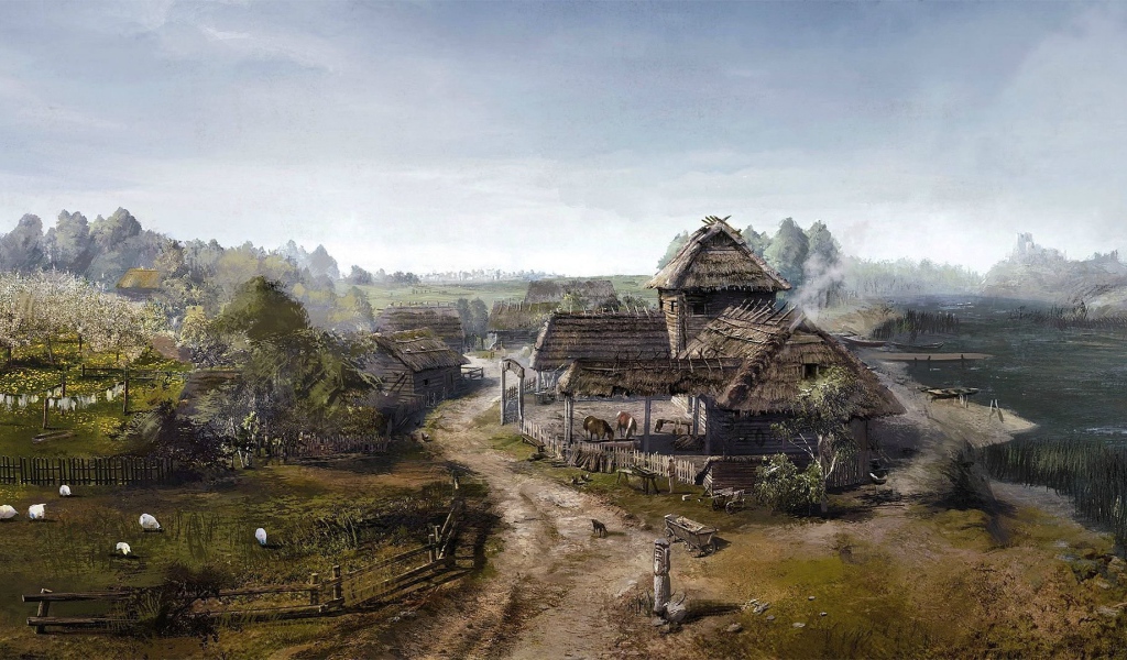 Деревня в игре The Witcher 3 Wild Hunt