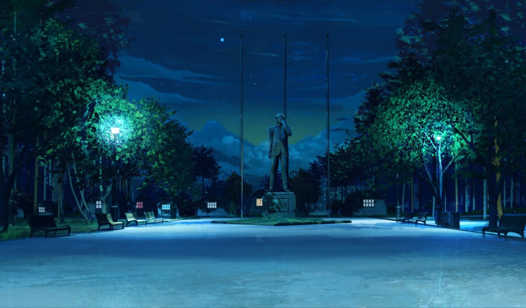 Городская площадь в игре Бесконечное лето