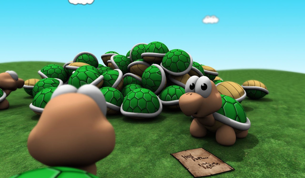 Черепашки из игры Super Mario Bros