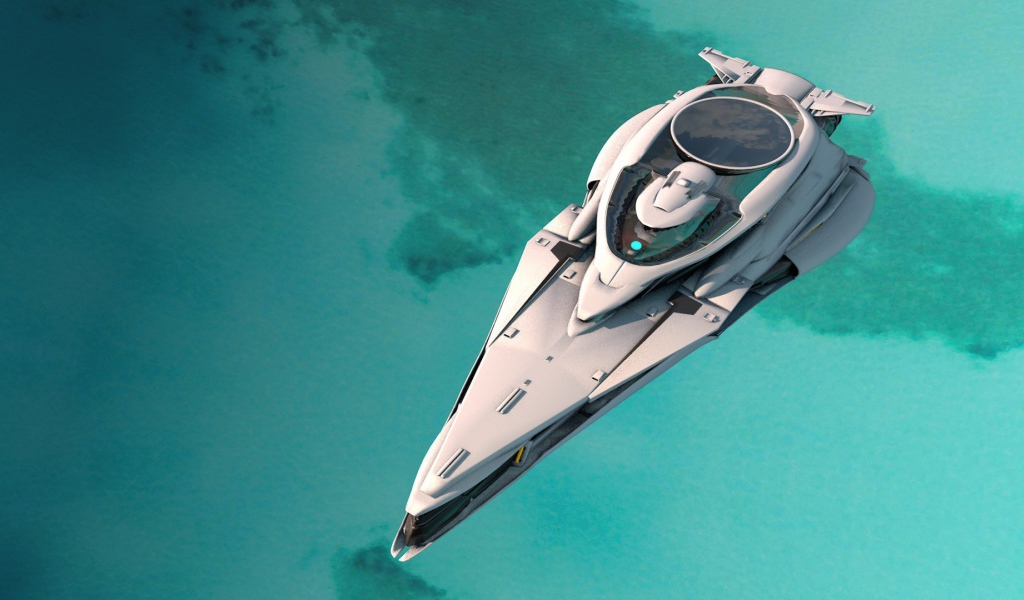 Белый корабль в игре Star Citizen