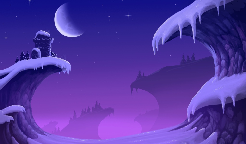 Зима на фоне уровня игры Bejeweled 3