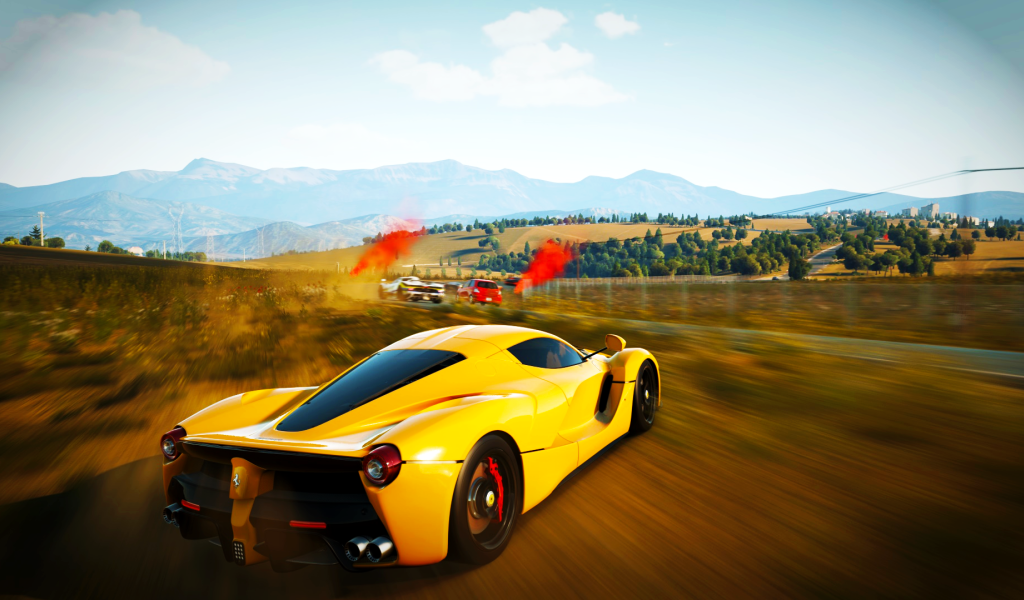 Желтый Феррари в игре Forza Horizon