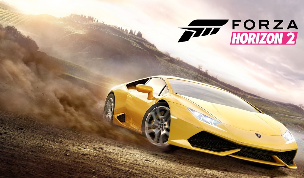 Желтый Ламборгини в игре Forza Horizon 2