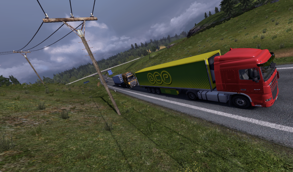 Желтый грузовик, игра Euro Truck Simulator 2