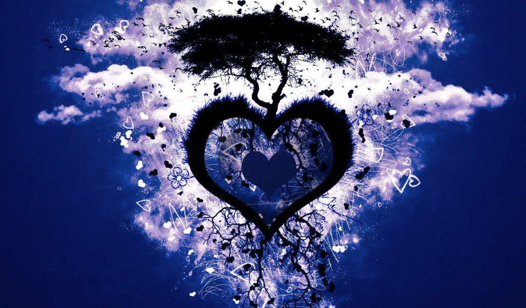 Дерево на сердечке