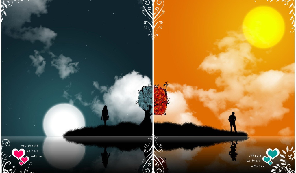 Мужчина и женщина, день и ночь