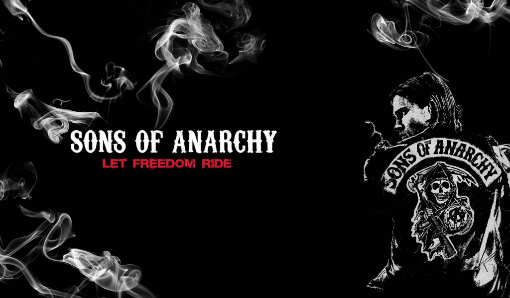 Черный фон постера сериала Сыны анархии
