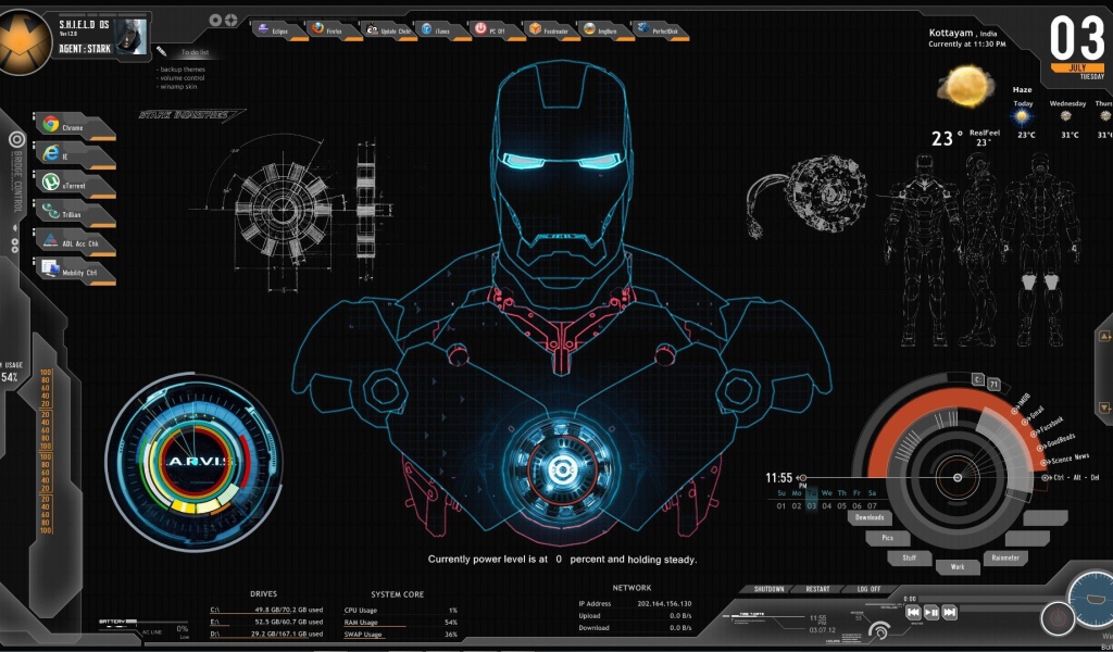Рабочий стол Железного человека
