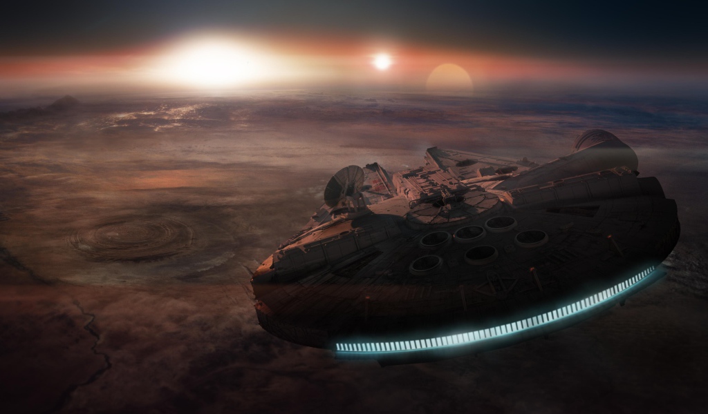 Millenium Falcon садится на планету, Звездные войны