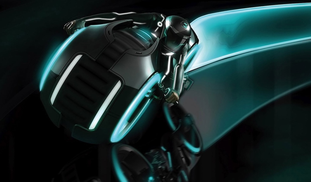 Мотоциклист в фильме Трон