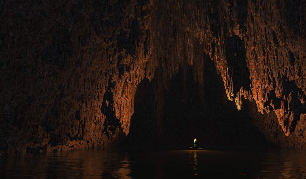Прогулка на лодке внутри пещеры