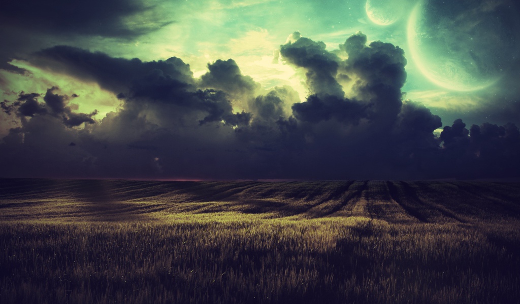 Черные тучи в небе