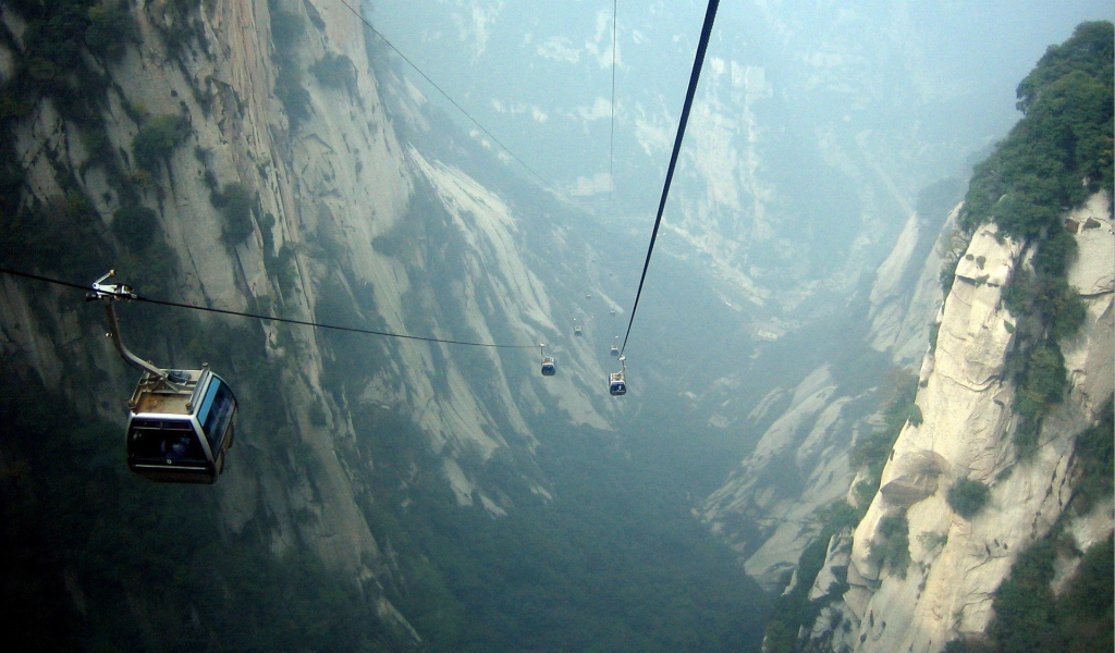 Канатная дорога над пропастью