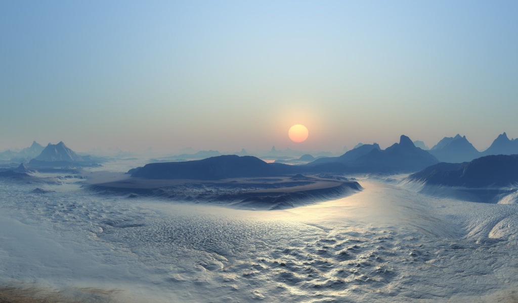 Скованное льдами плоскогорье