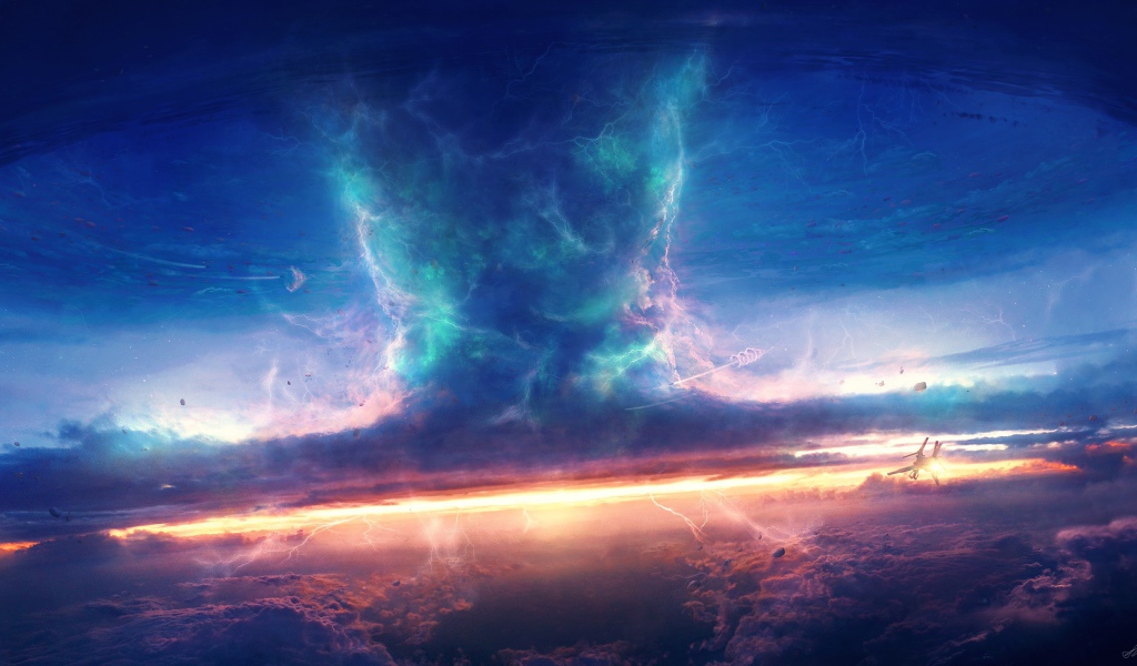 Электрическое торнадо в небе