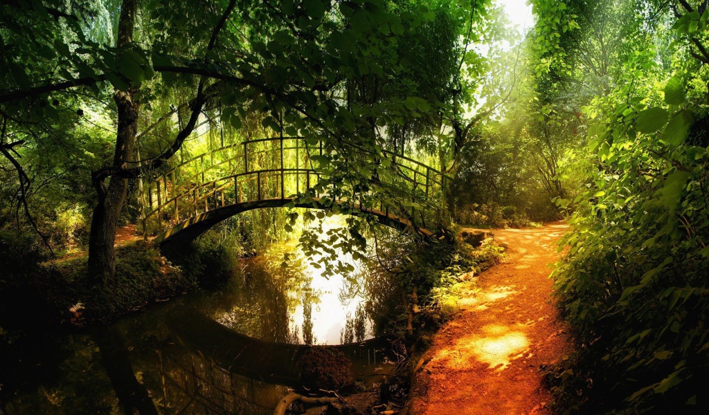 Пешеходный мост через речку