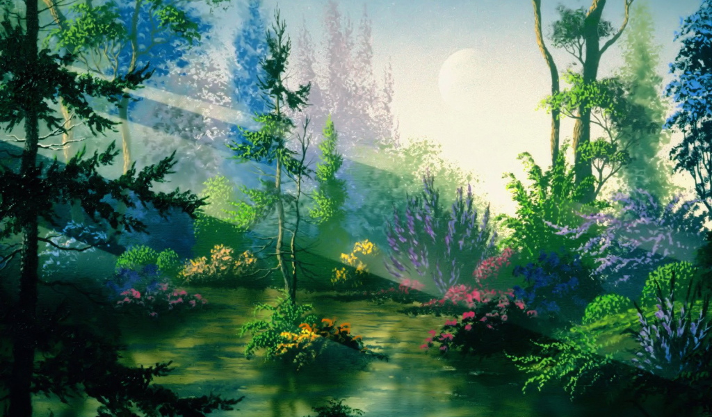 Весенние лучи солнца над рекой