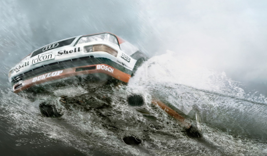 Катер на вершине волны