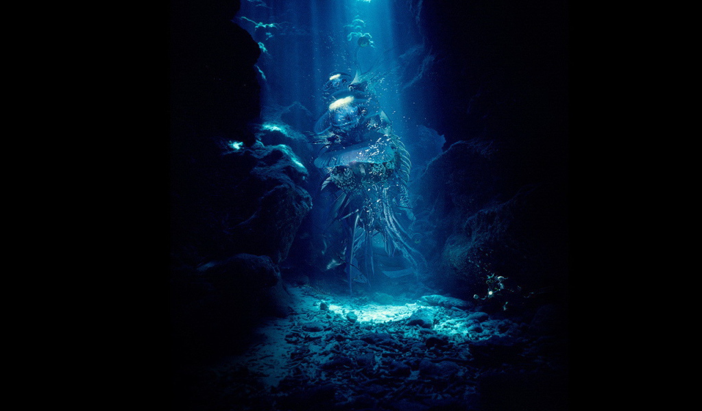 Свет в подводной пещере