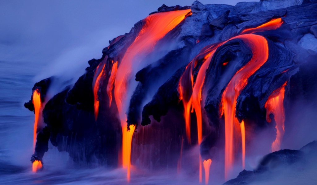 Потоки раскаленной лавы