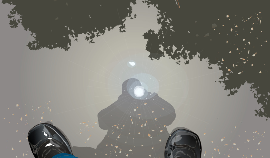 Отражение человека в воде