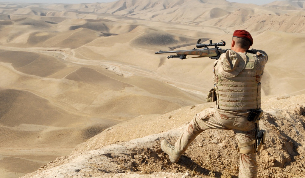 Солдат на войне в пустыне