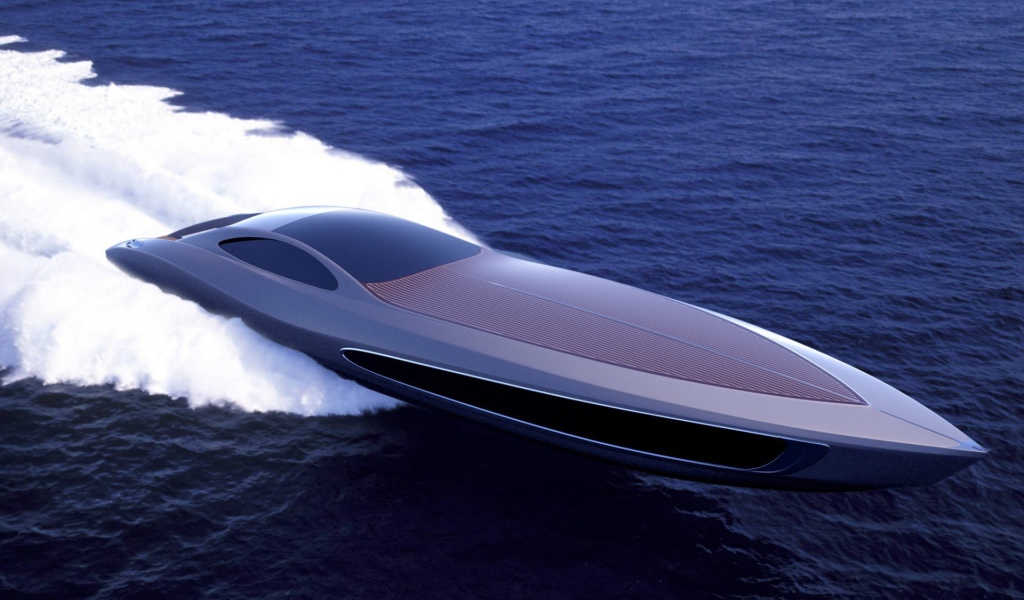 Катер будущего в море