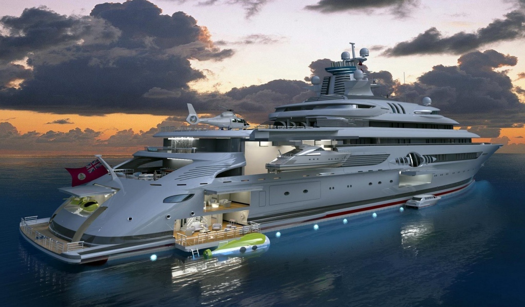 Люкс яхта в море