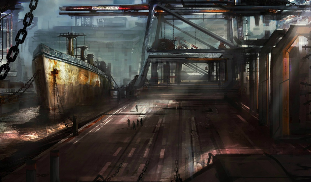 Старый корабль в ремонтном доке