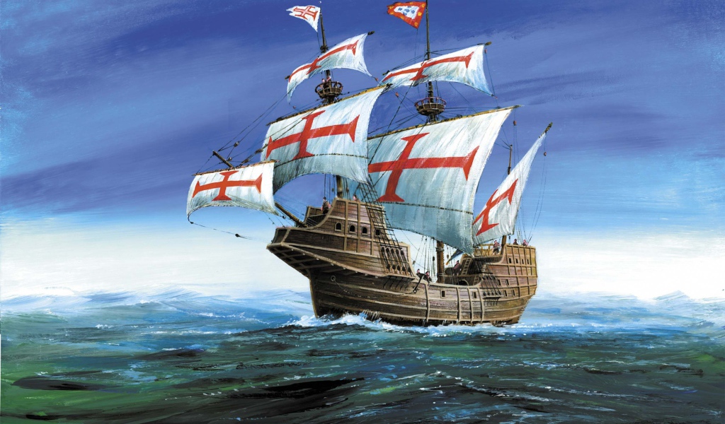 Парусный корабль с крестами