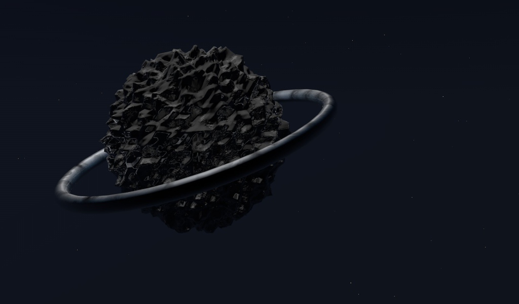 3Д модель планеты с кольцом