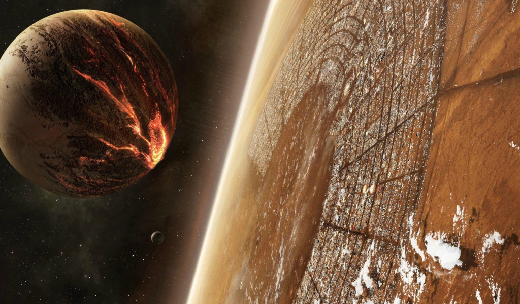 Огромный город на планете