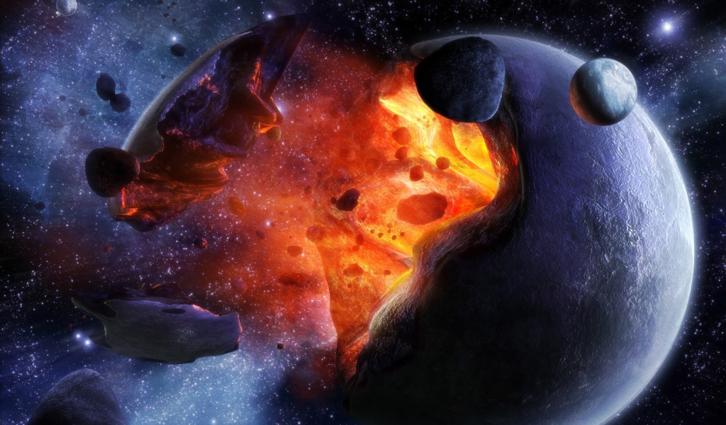 Кусок планеты отлетел в сторону