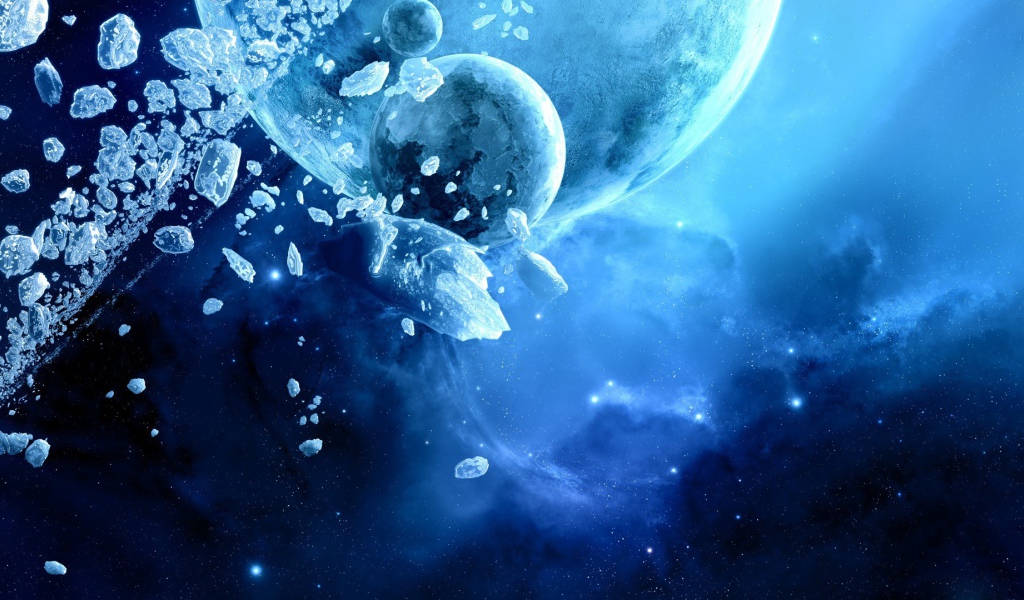 Глыбы льда в космосе