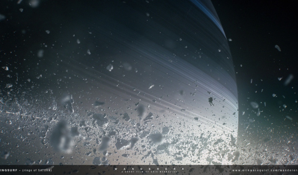 Космонавт среди камней на орбите Сатурна, фильм Wanderers
