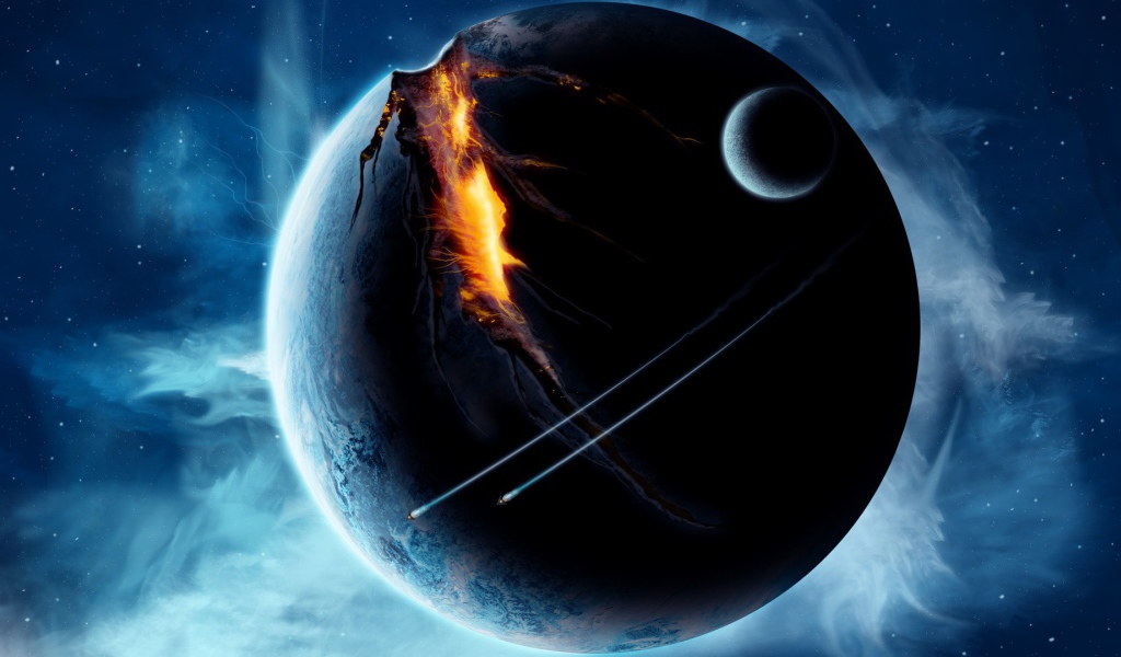 Трещина разрывает планету на две части