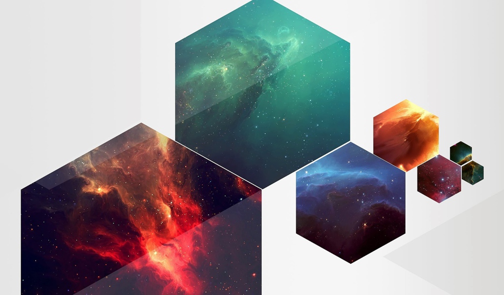 Галактики в шестиугольниках