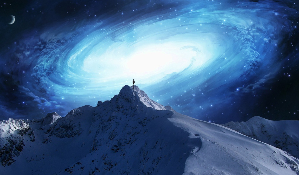 Галактика над вершиной горы