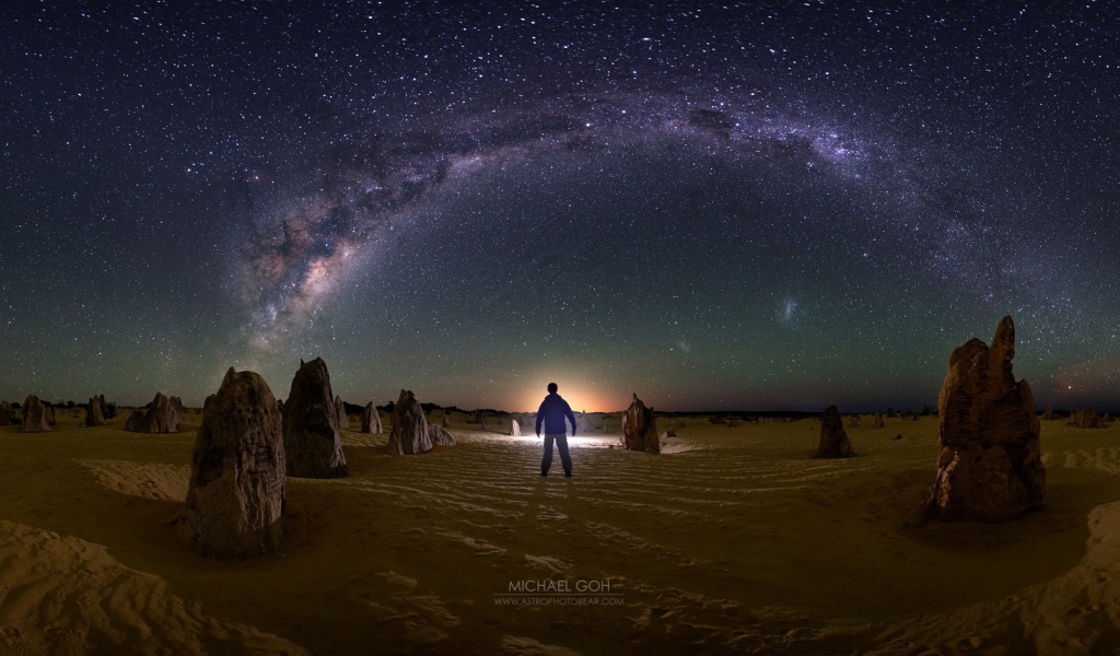 Человек смотрит на Млечный путь