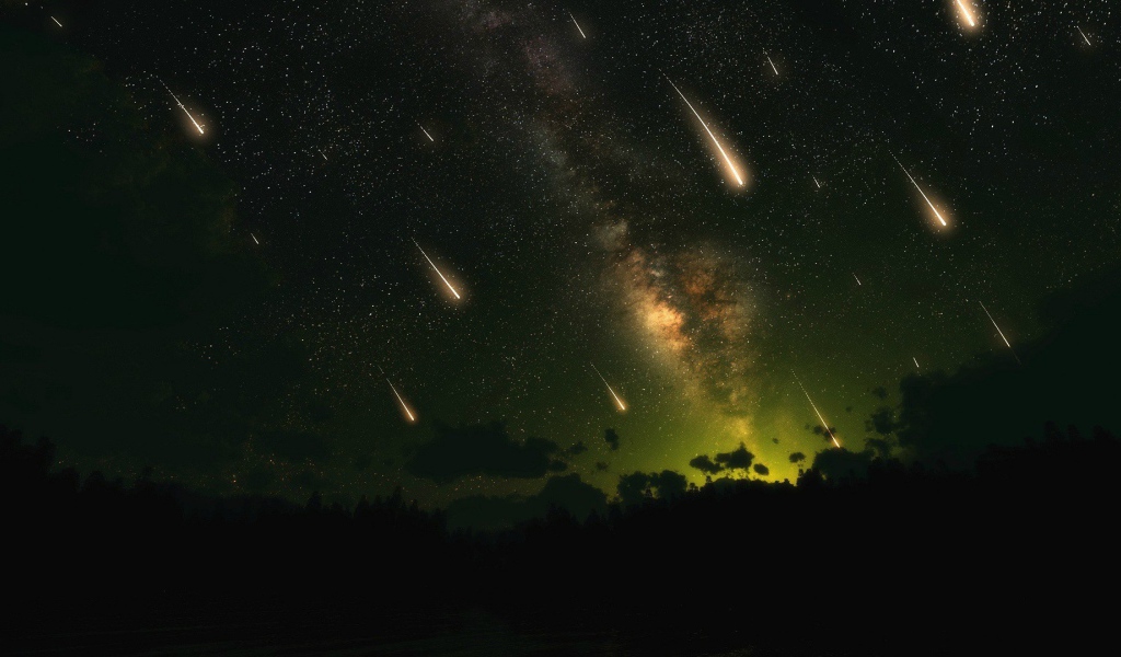 Ночь во время метеоритного дождя