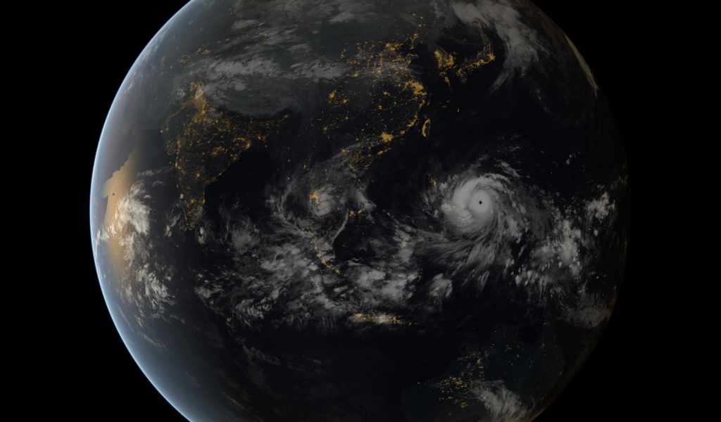 Ночные огни в Азии